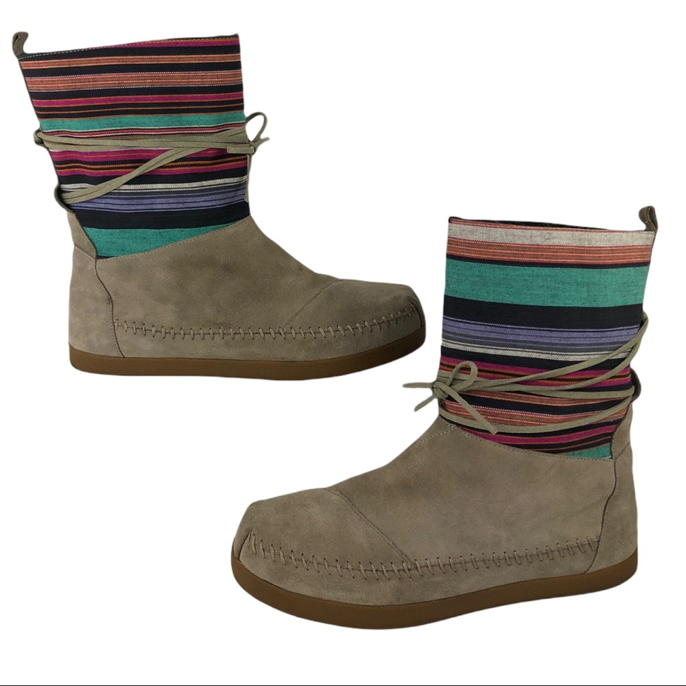 TOMS Guatemalan Stripe Nepal Moccasin Comfort Boots
